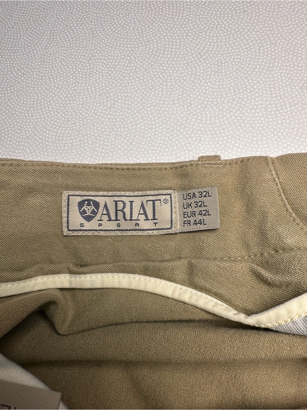Ariat Sport Riding Breeches Womens 32L Tan Knee Patch Equestrian Stretch - Picture 4 of 14